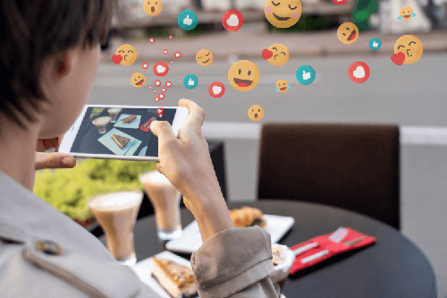 A girl sharing picture of the food she is eating.