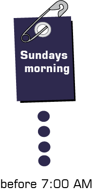  A notice paper hanging to remind that on Sunday morning before 7:00 Am as the perfect time to post.